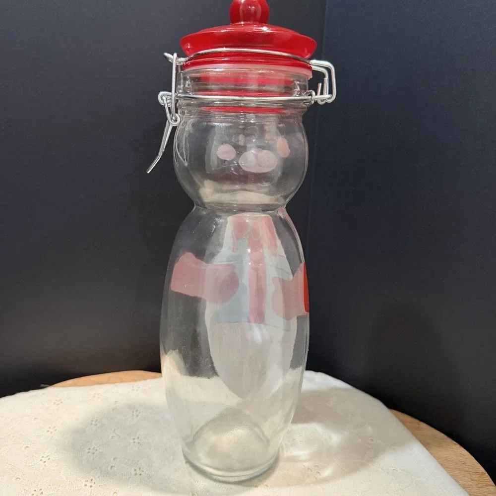 Vintage Bear Glass Bottle Flip Top‎ Lid Jar Retro Animal Kitchen Decor